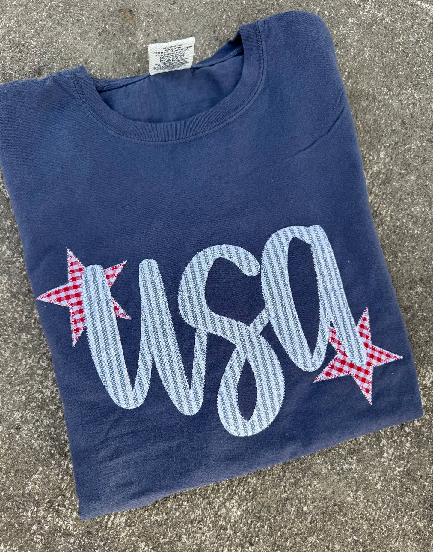 USA Striped Star Patch Tee