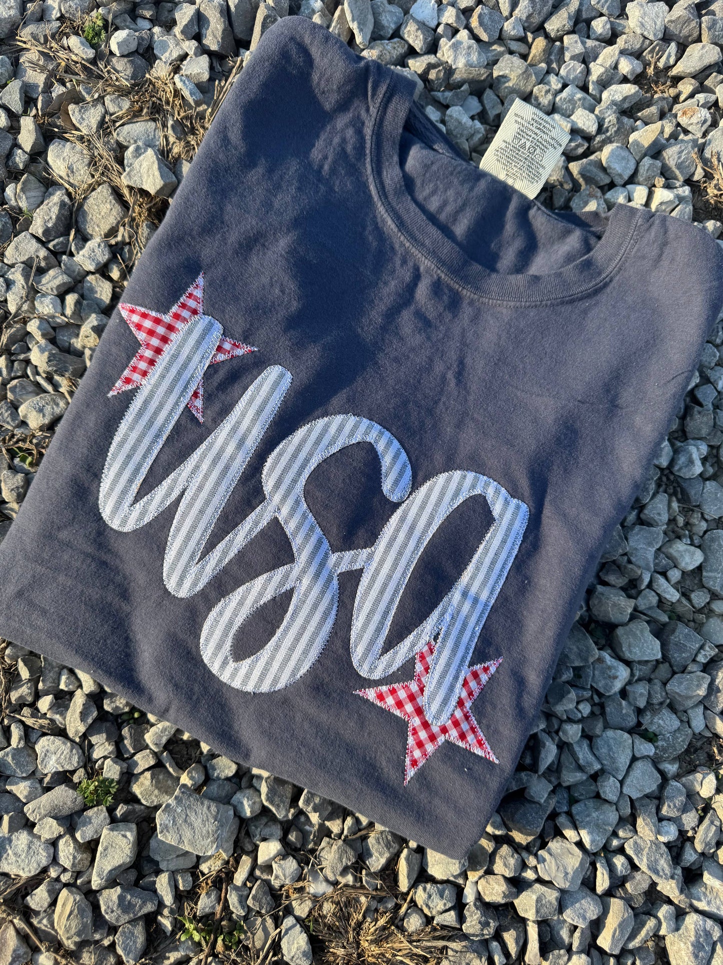 USA Striped Star Patch Tee