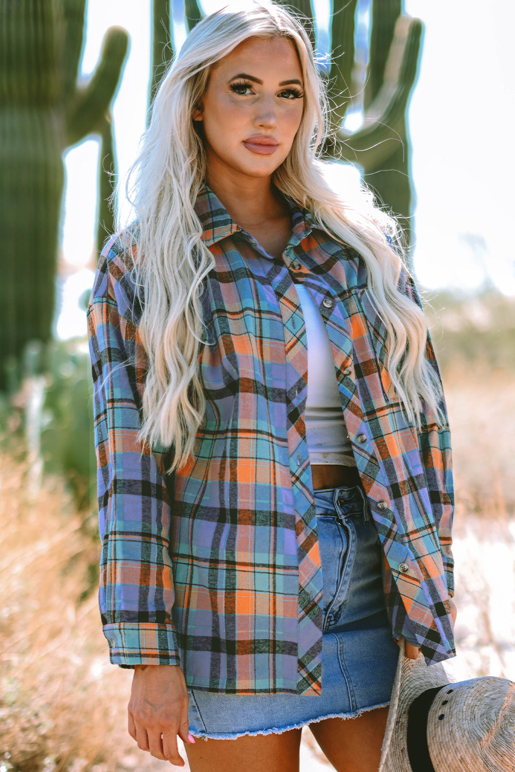 Plaid Print Loose Vintage Shirt (2 colors)