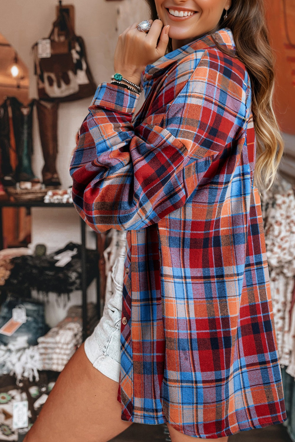 Plaid Print Loose Vintage Shirt (2 colors)