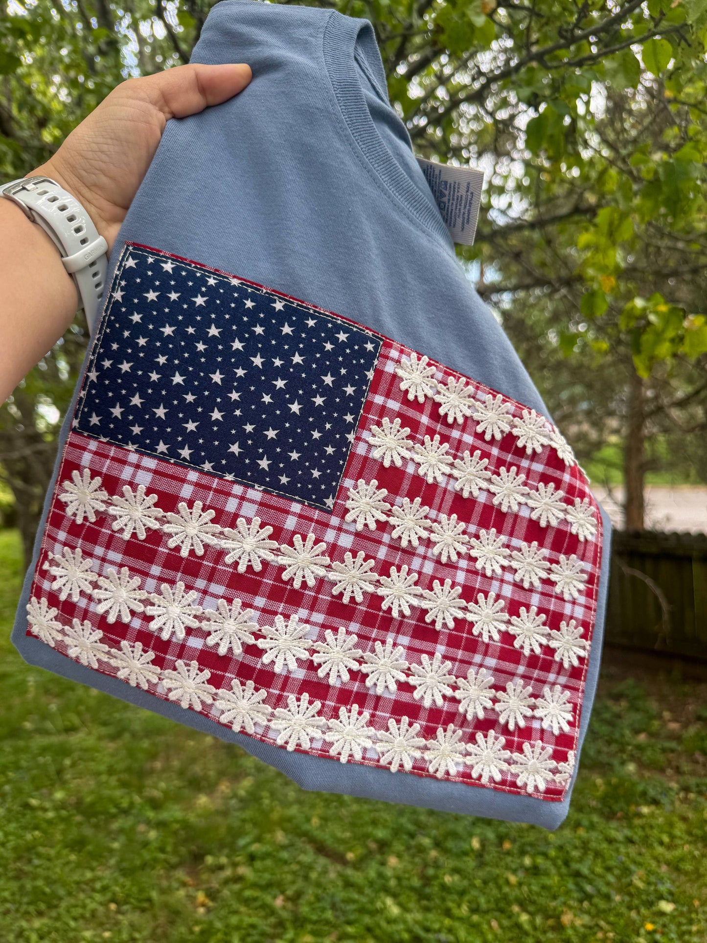 Lacey American Flag Patch Tee