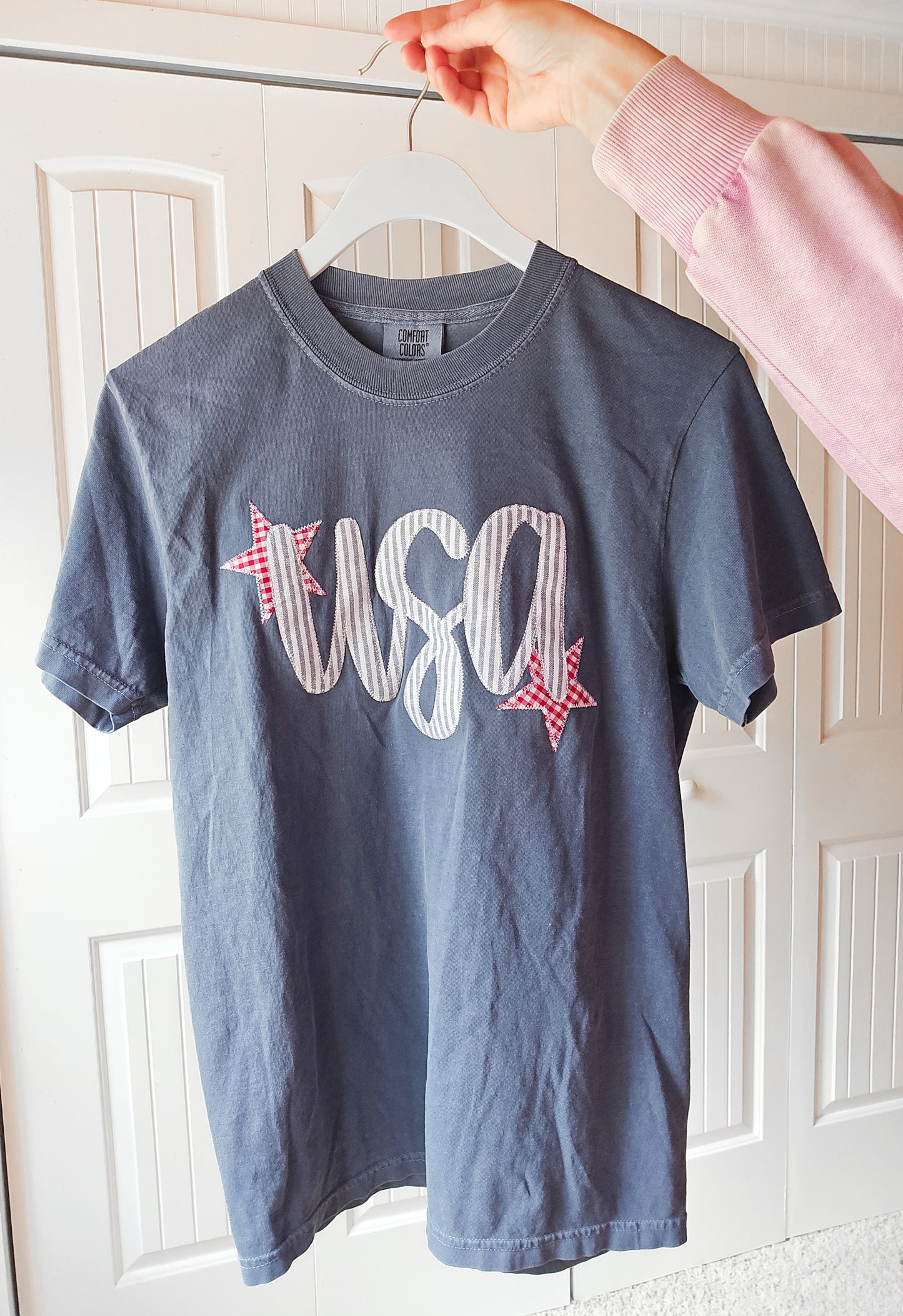 USA Striped Star Patch Tee
