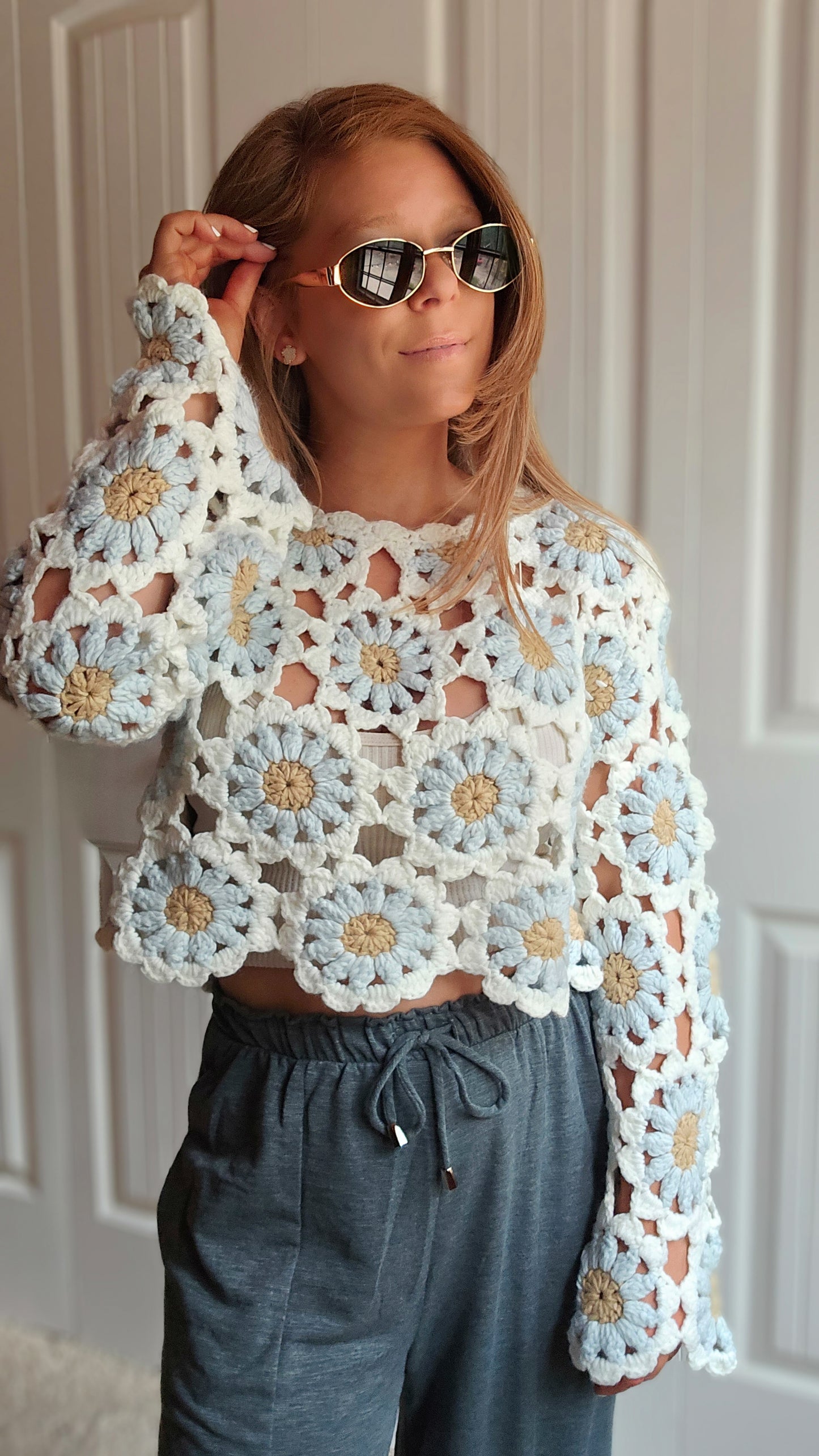 Free To Dream Crochet Sweater Top