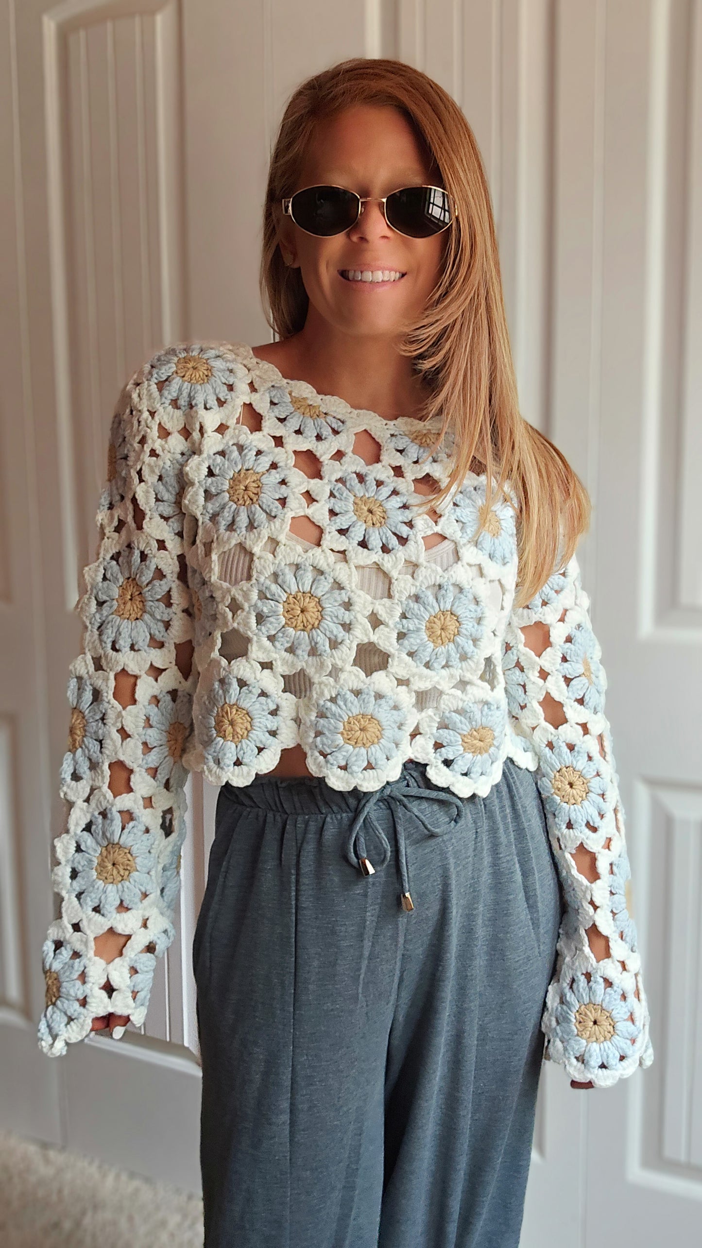 Free To Dream Crochet Sweater Top