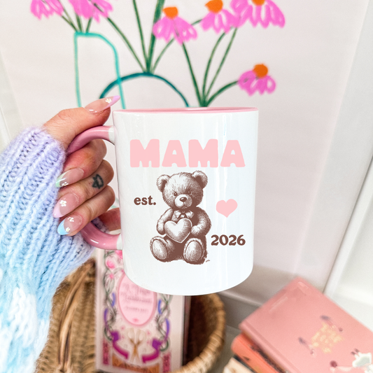 2026 New Mom Mug: Mama Bear Coffee Cup