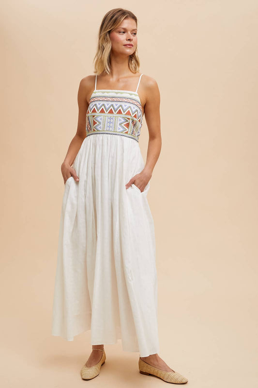 Embroidered Maxi Dress
