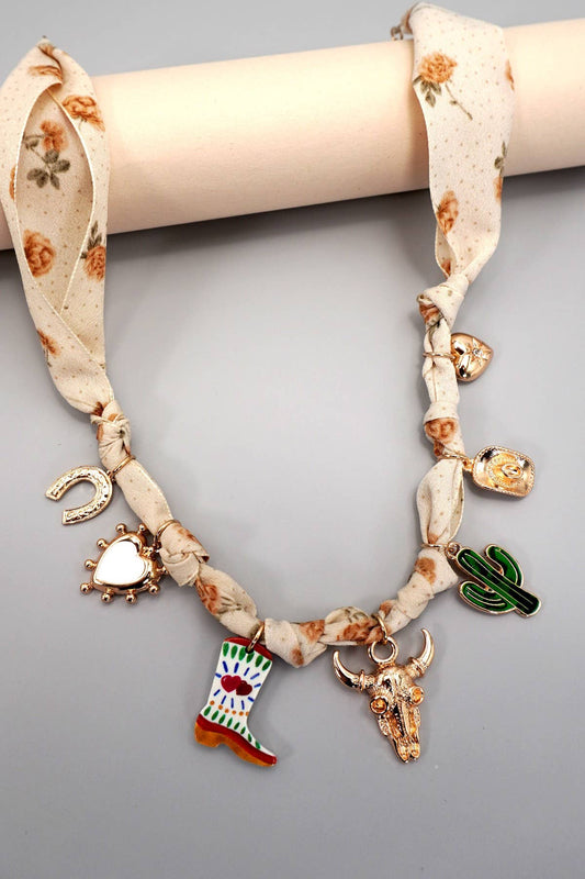 Wild West Scarf Charm Necklace