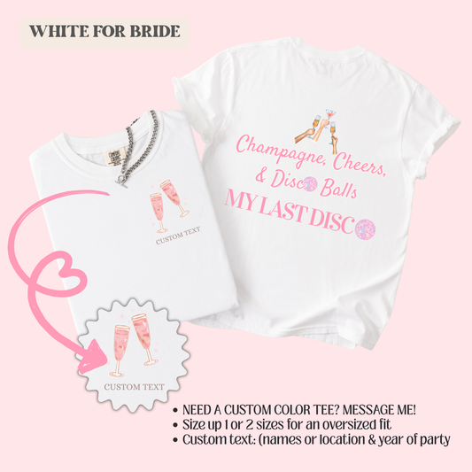 Champagne Cheers & Disco Balls Bride Shirt | My Last Disco