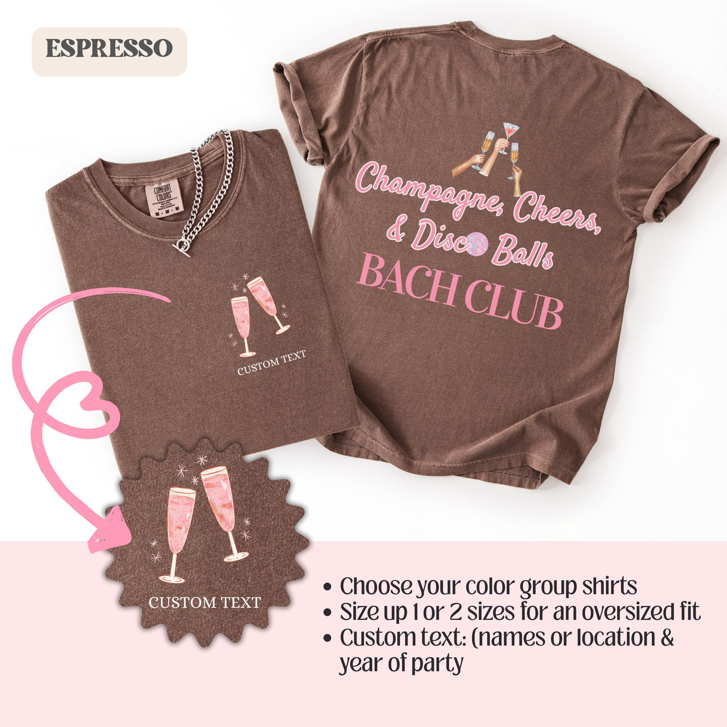 Champagne Cheers & Disco Balls Bachelorette Party Shirt | Custom Shirt