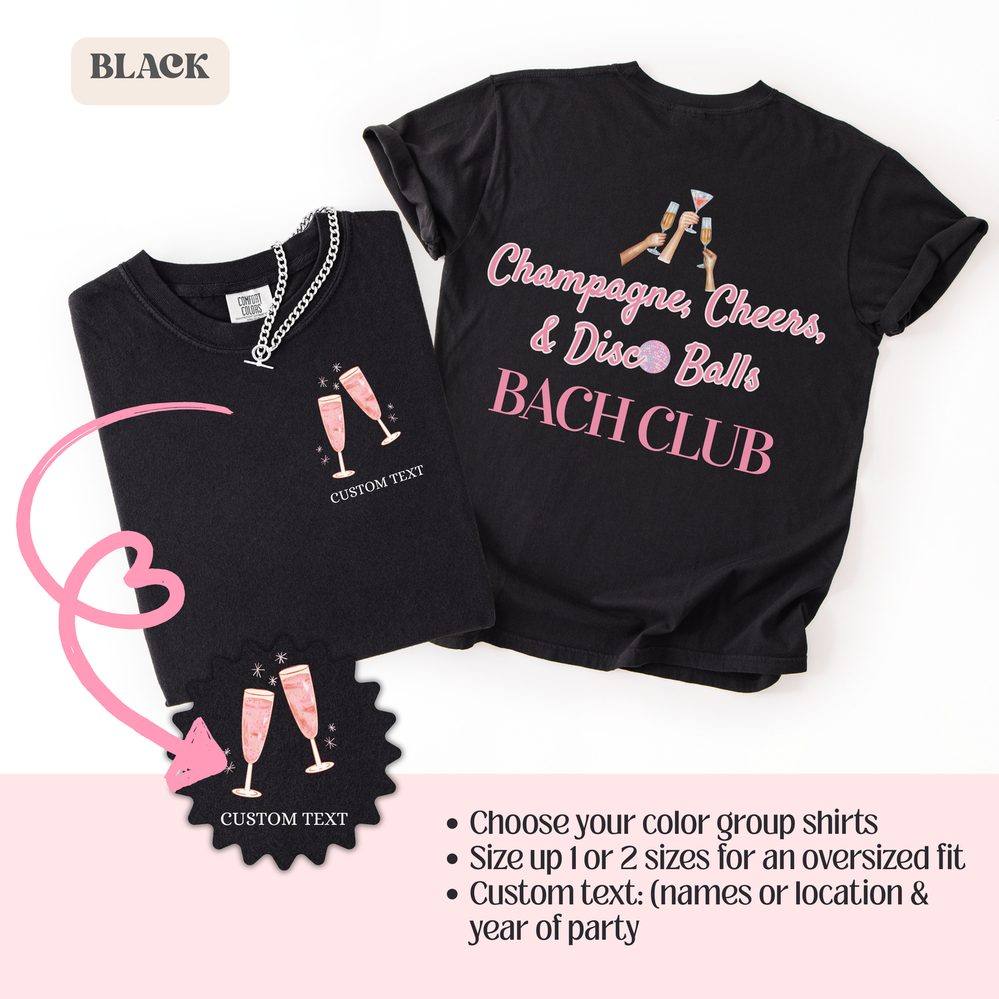 Champagne Cheers & Disco Balls Bachelorette Party Shirt | Custom Shirt