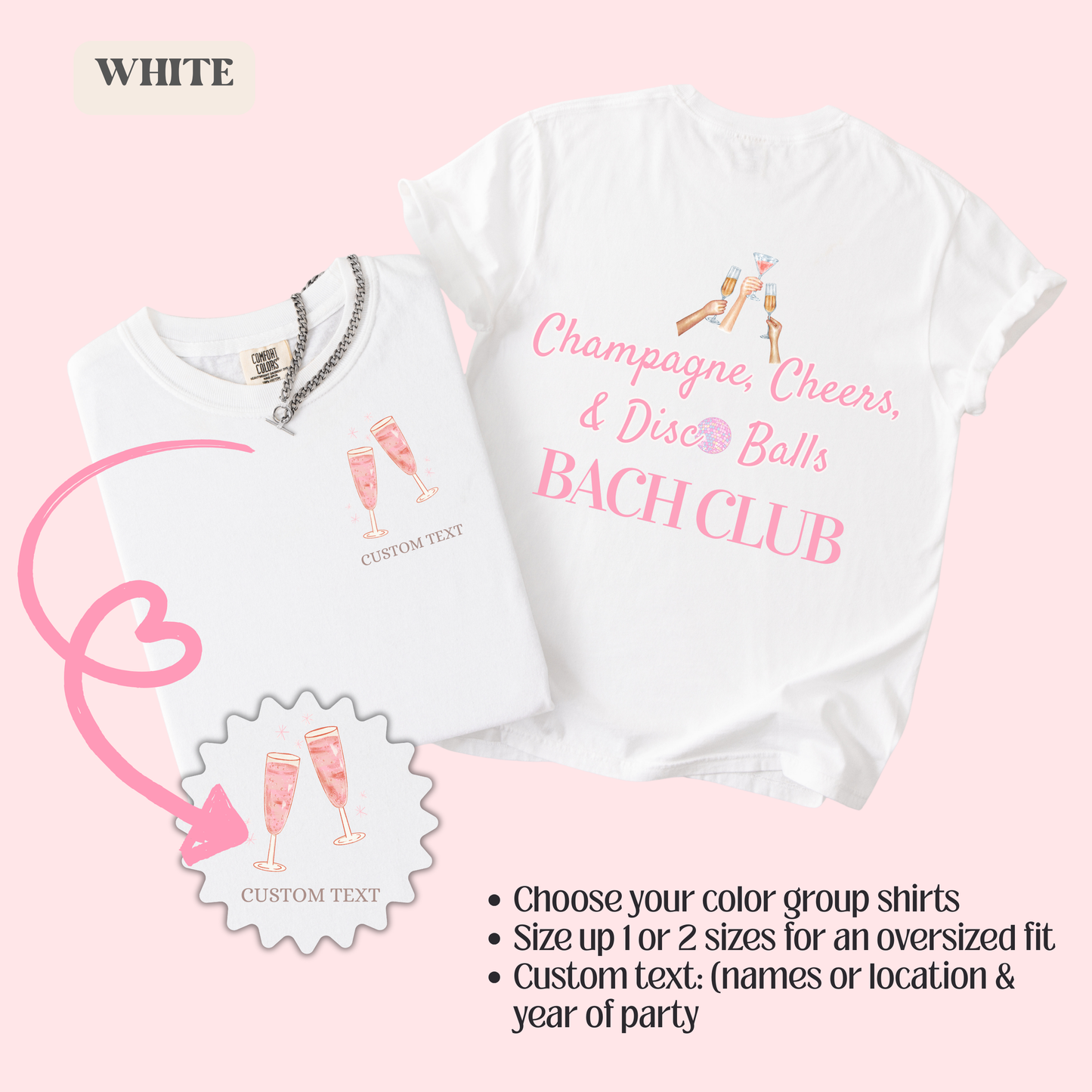 Champagne Cheers & Disco Balls Bachelorette Party Shirt | Custom Shirt