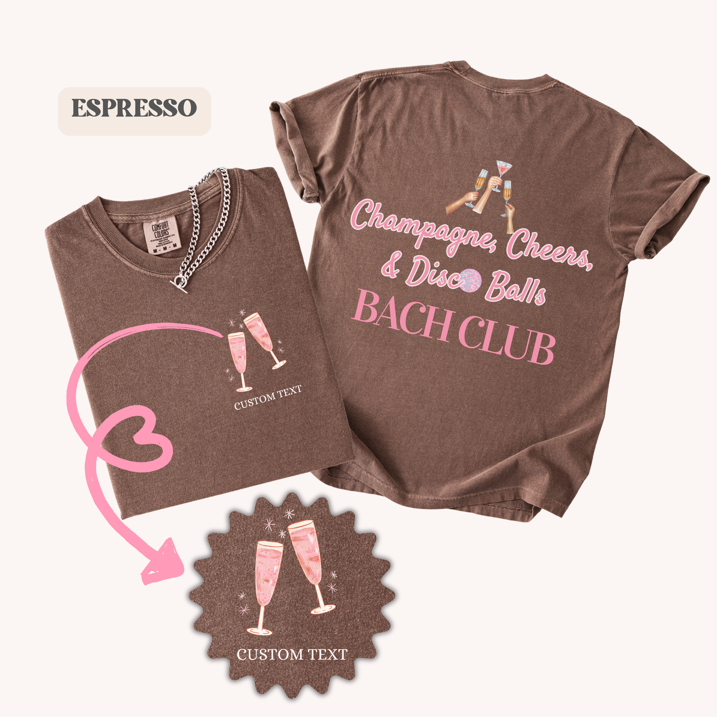 Champagne Cheers & Disco Balls Bachelorette Party Shirt | Custom Shirt