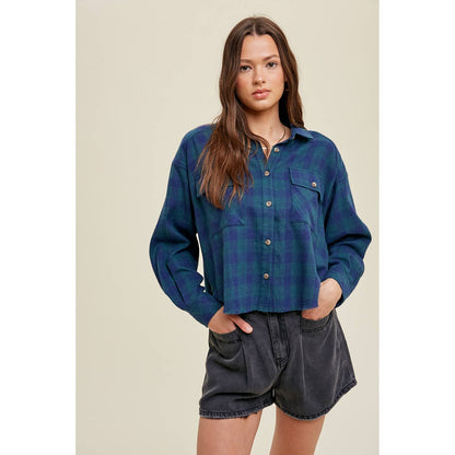 Casey Plaid Button Up Top