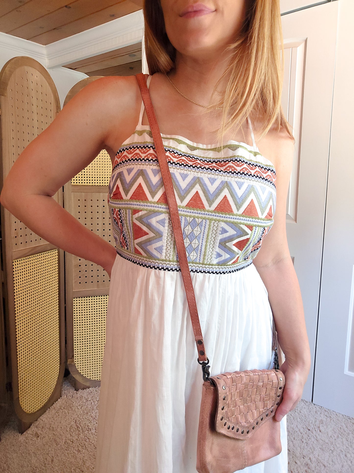 Studded Genuine Leather Crossbody