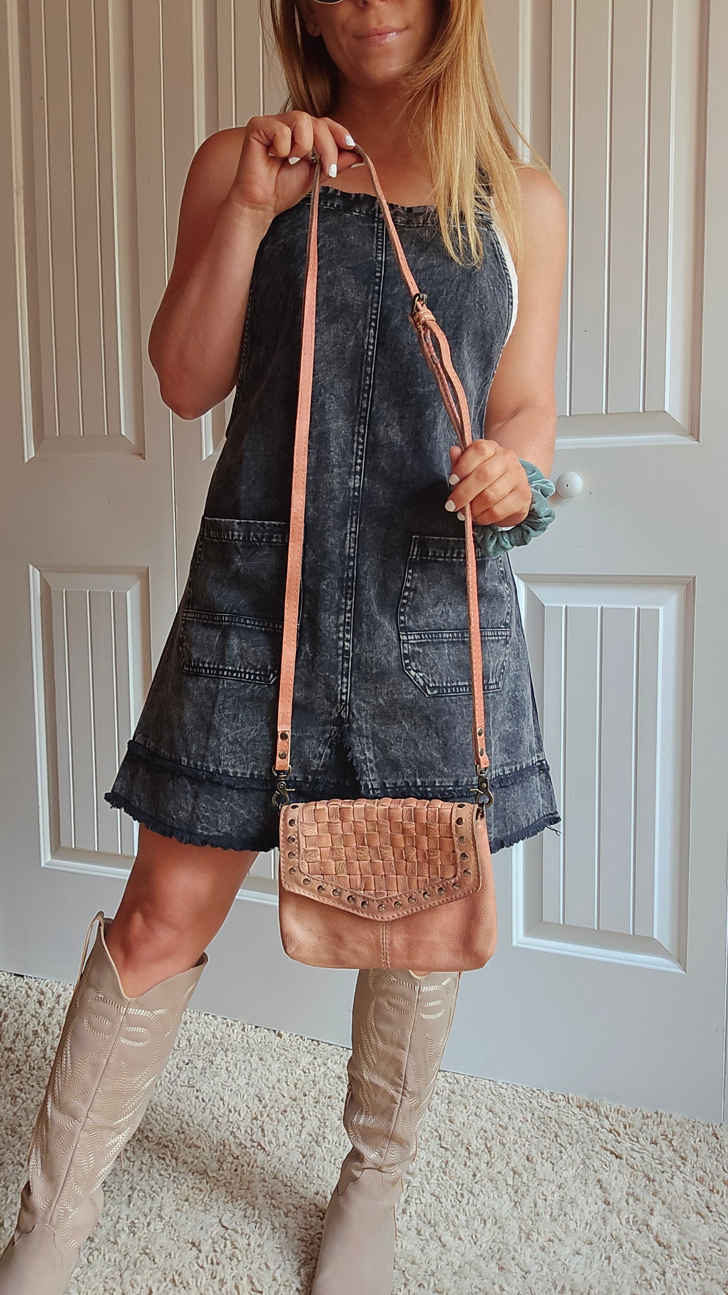 Blackberry Patch Overalls Mini Dress