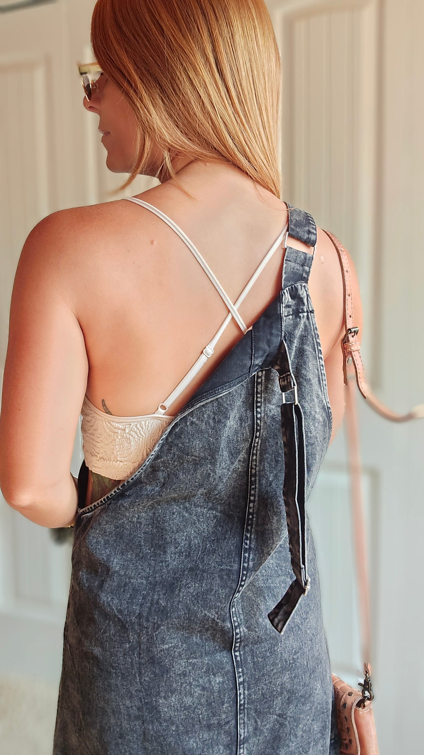 Blackberry Patch Overalls Mini Dress