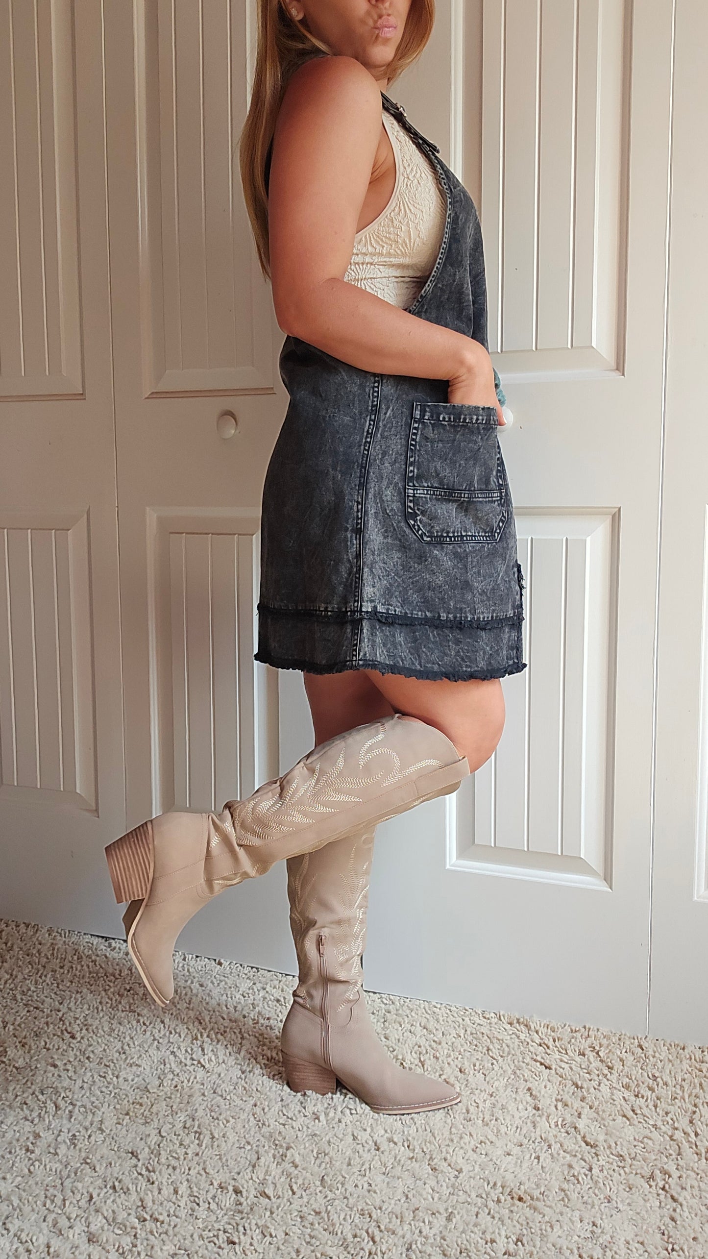 The Samara Cedar Wood | Embroidered Western Tall Boot