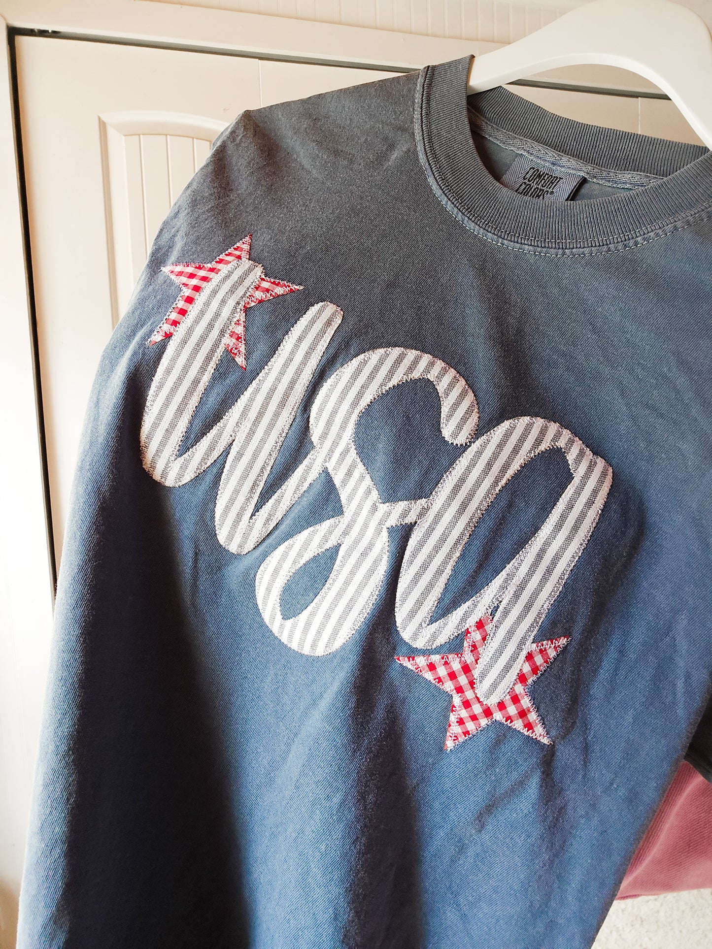 USA Striped Star Patch Tee