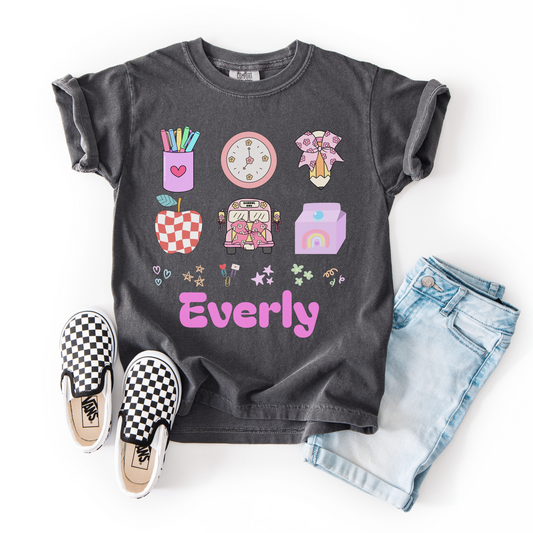 [YOUTH COMFORT COLORS] Back To School Girls Tee