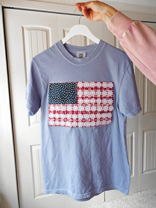 Lacey American Flag Patch Tee