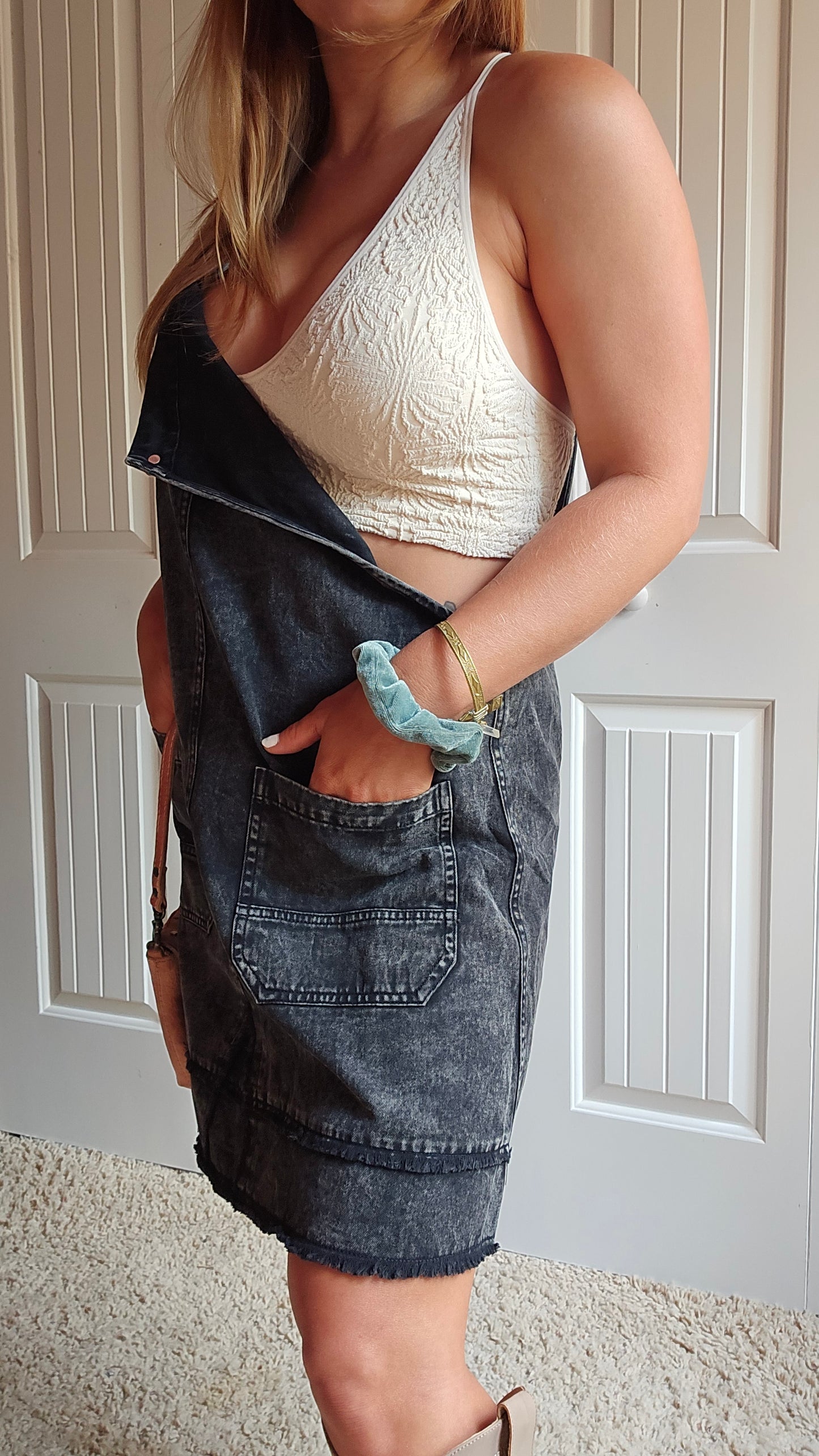 Blackberry Patch Overalls Mini Dress